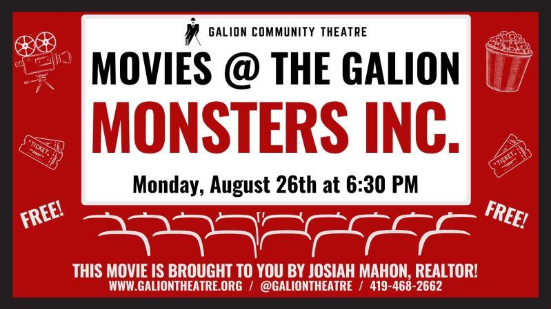 Movies @ The Galion: MONSTERS INC. header image