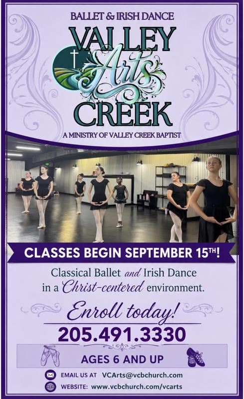Valley Creek Arts Enrollment OPEN header image