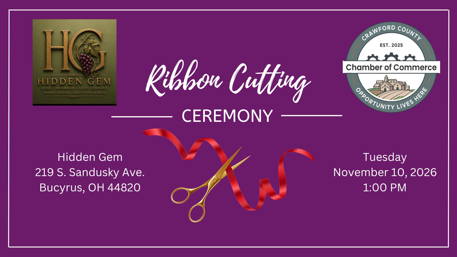 Ribbon Cutting & Grand Opening - Hidden Gem header image