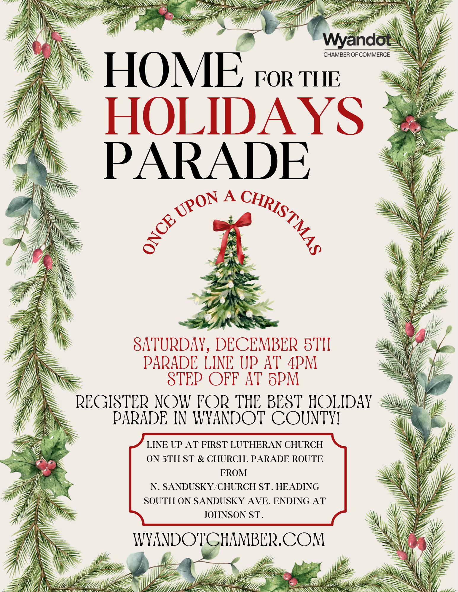 Home for the Holidays Parade REGISTRATION header image