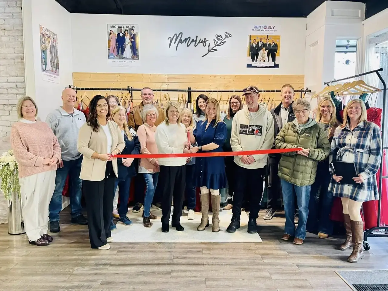 Ribbon cutting celebrating a local small business supported by the Crawford County Chamber of Commerce