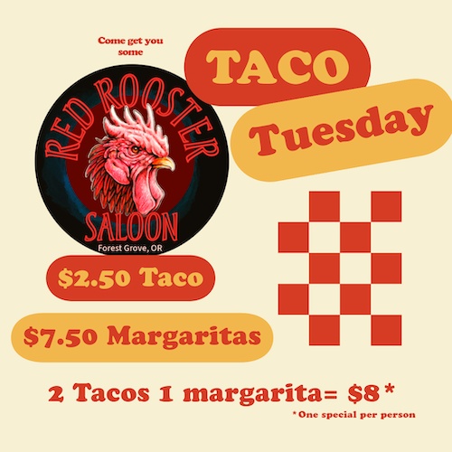TACO TUESDAY - Red Rooster Saloon header image