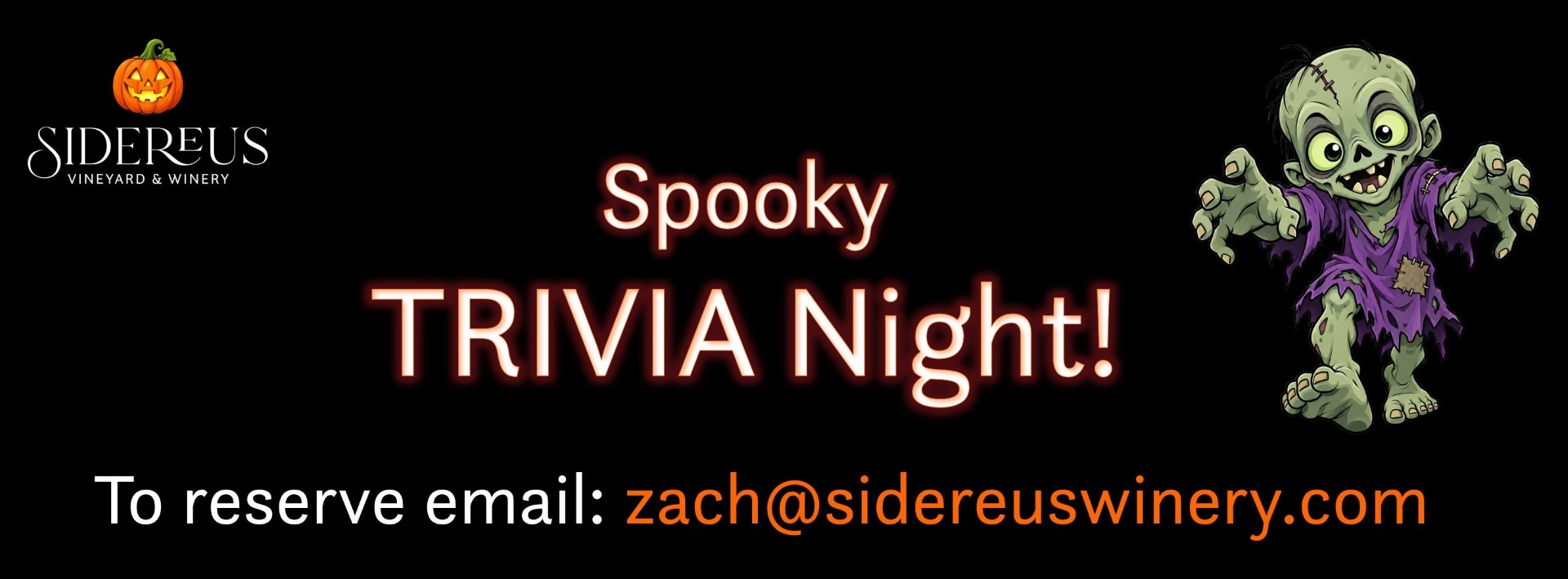 Spooky Trivia Night at Sidereus Winery header image