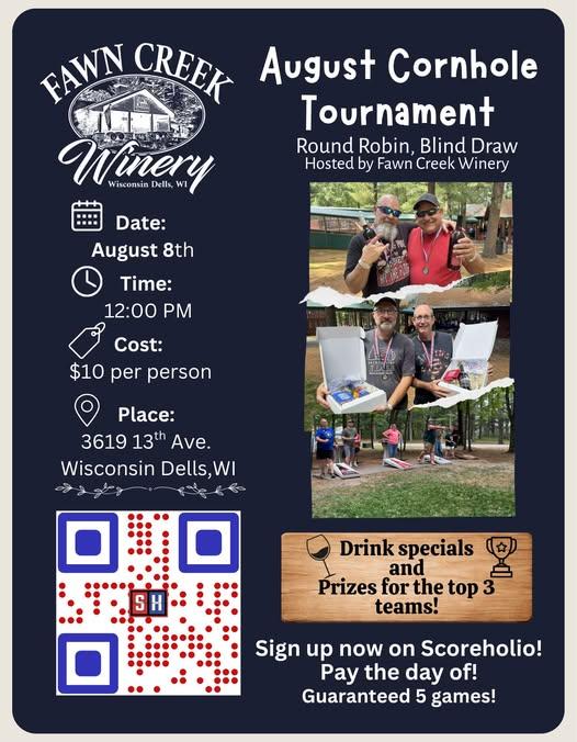 August Cornhole Tournament header image