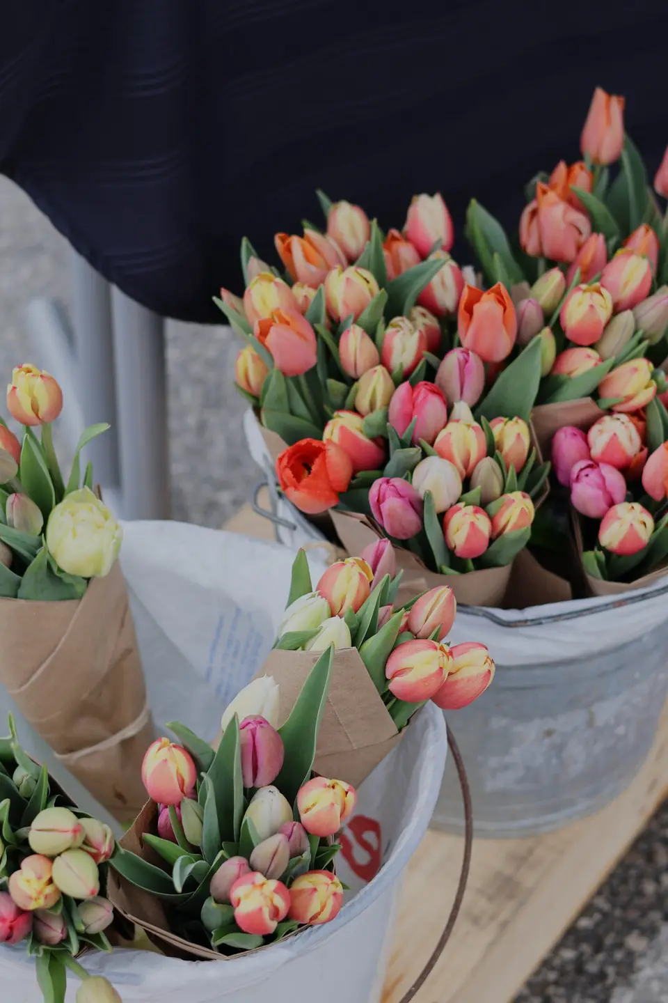 Spring flowers at a local vendor display