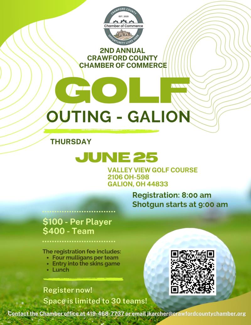 Annual Crawford County Chamber Golf Outing - Galion header image