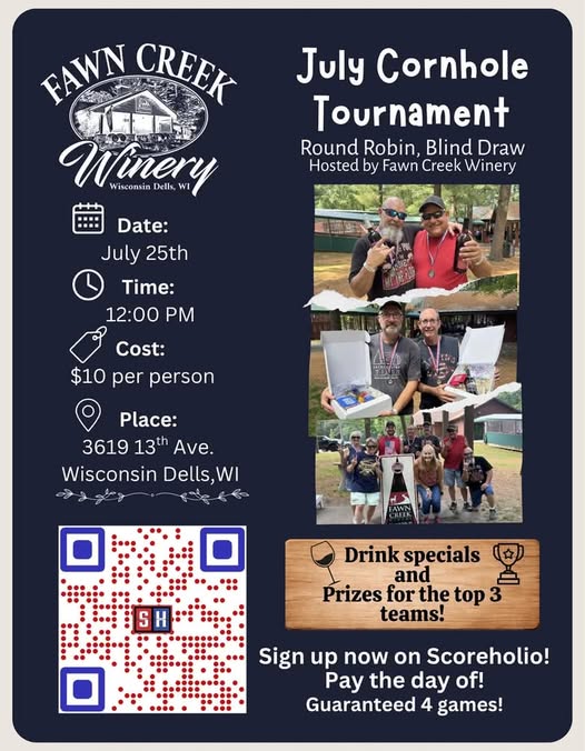 July Cornhole Tournament header image