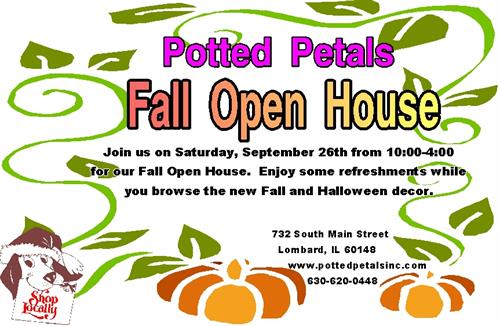Potted Petals Fall Open House header image